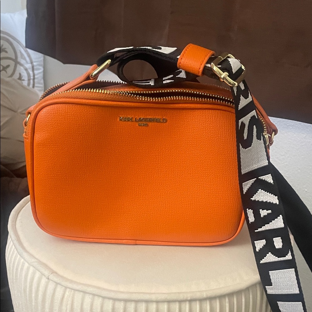 Karl Lagerfeld Vibrant Orange Shoulder Bag